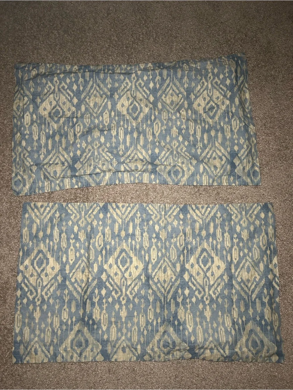 Jones Wear Blue and Cream Ikat Decorative Pillow Shams Set of 2‎ Comfort Aztec